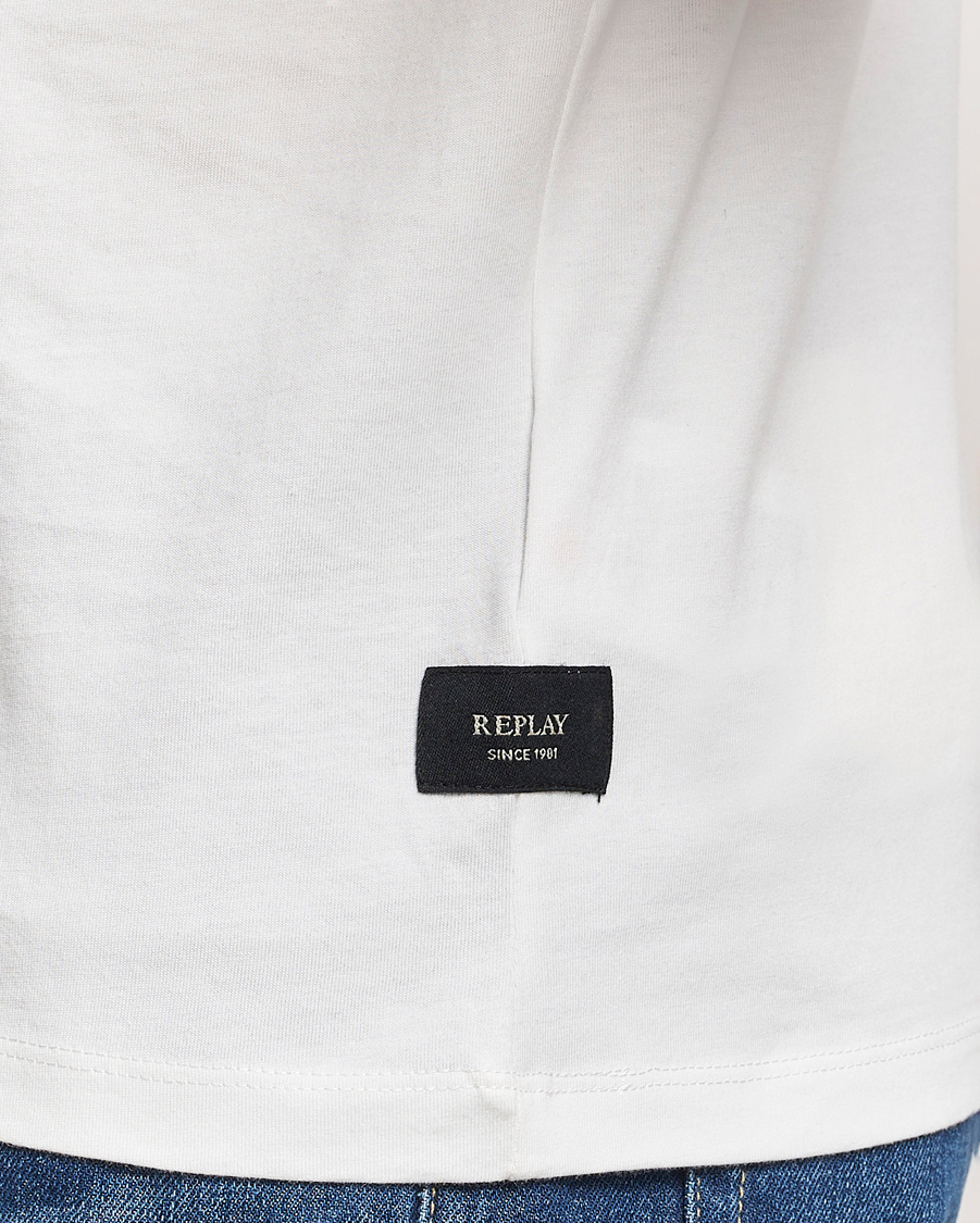 Heren | T-shirts | Replay | Tonal Logo Crew Neck T-Shirt Off White