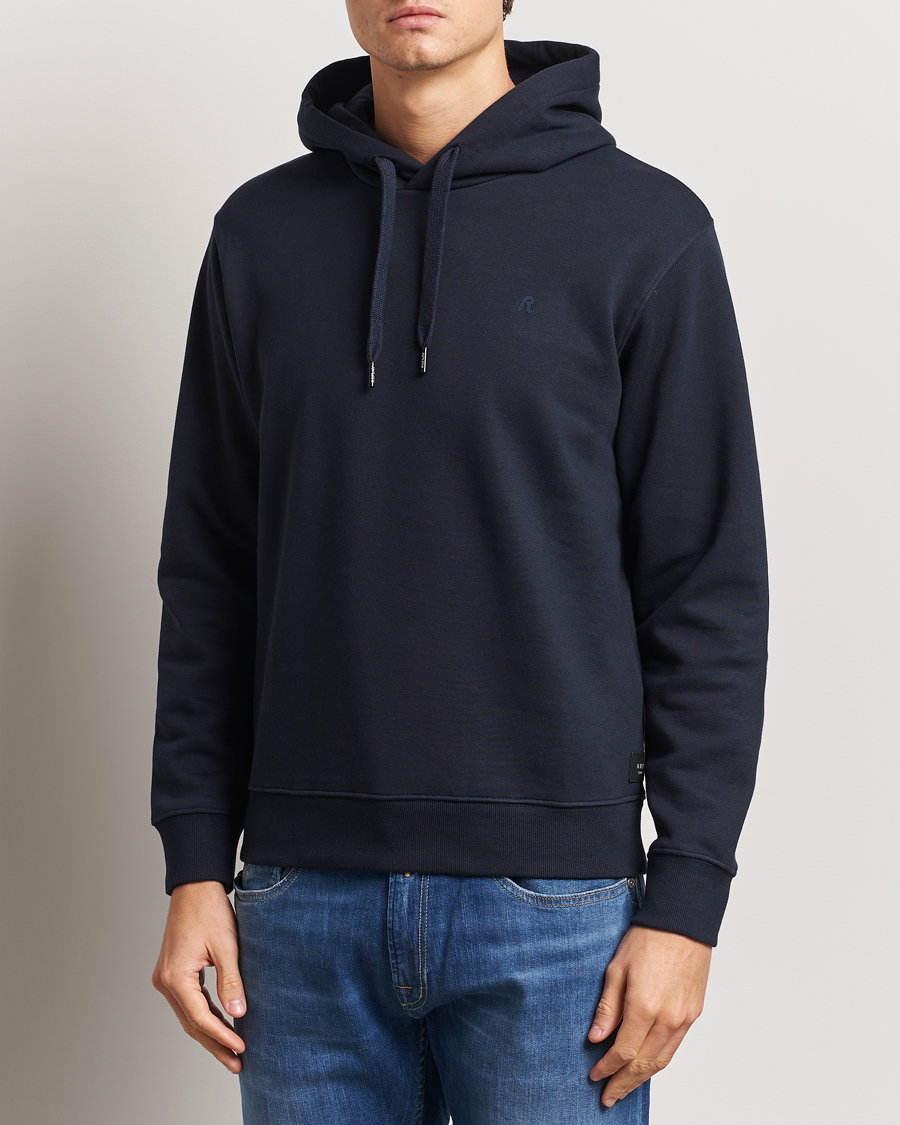 Heren | Truien | Replay | Tonal Logo Hoodie Navy
