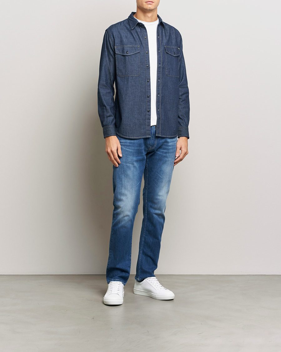 Heren | Overhemden | Replay | Denim Shirt Dark Blue