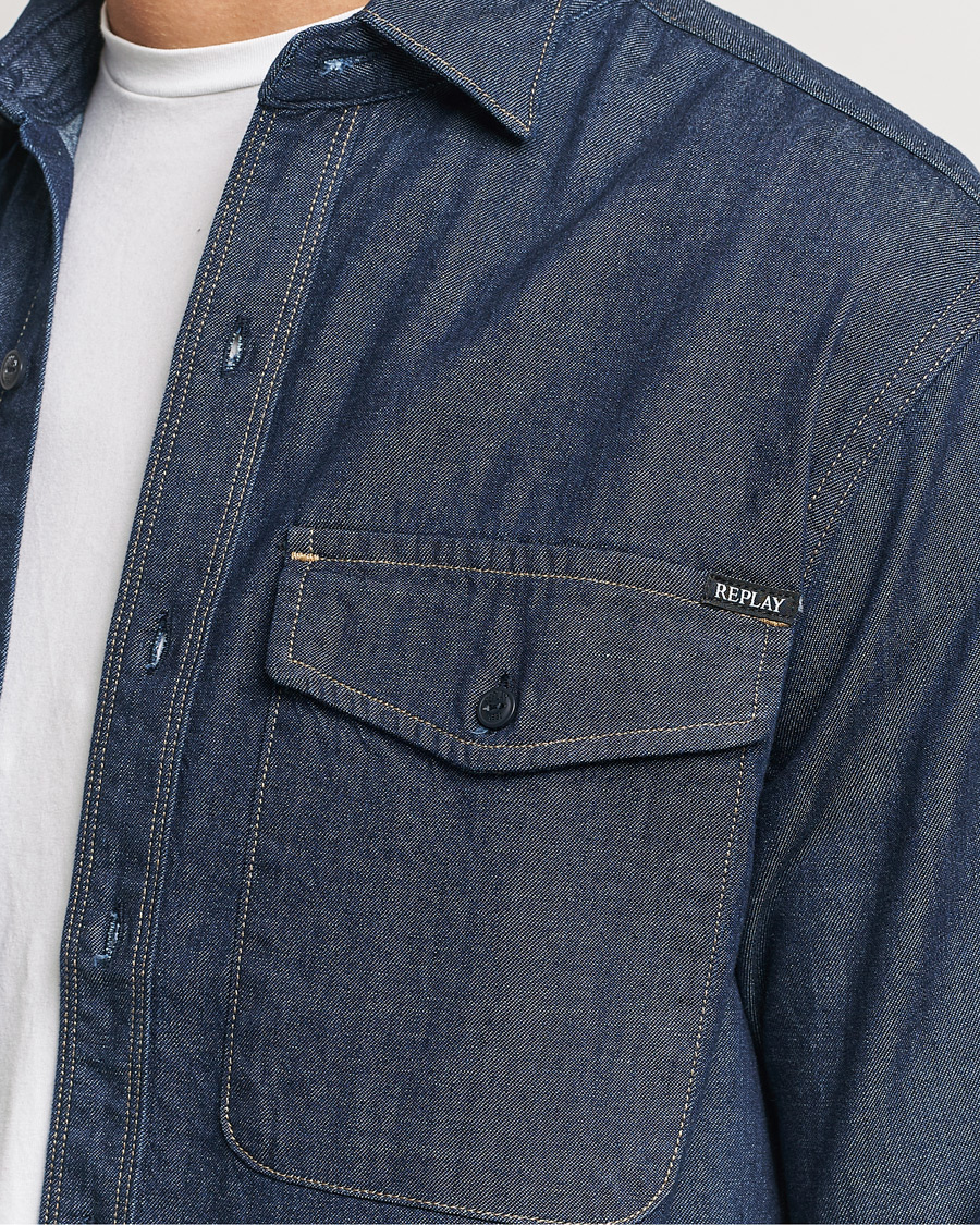 Heren | Overhemden | Replay | Denim Shirt Dark Blue