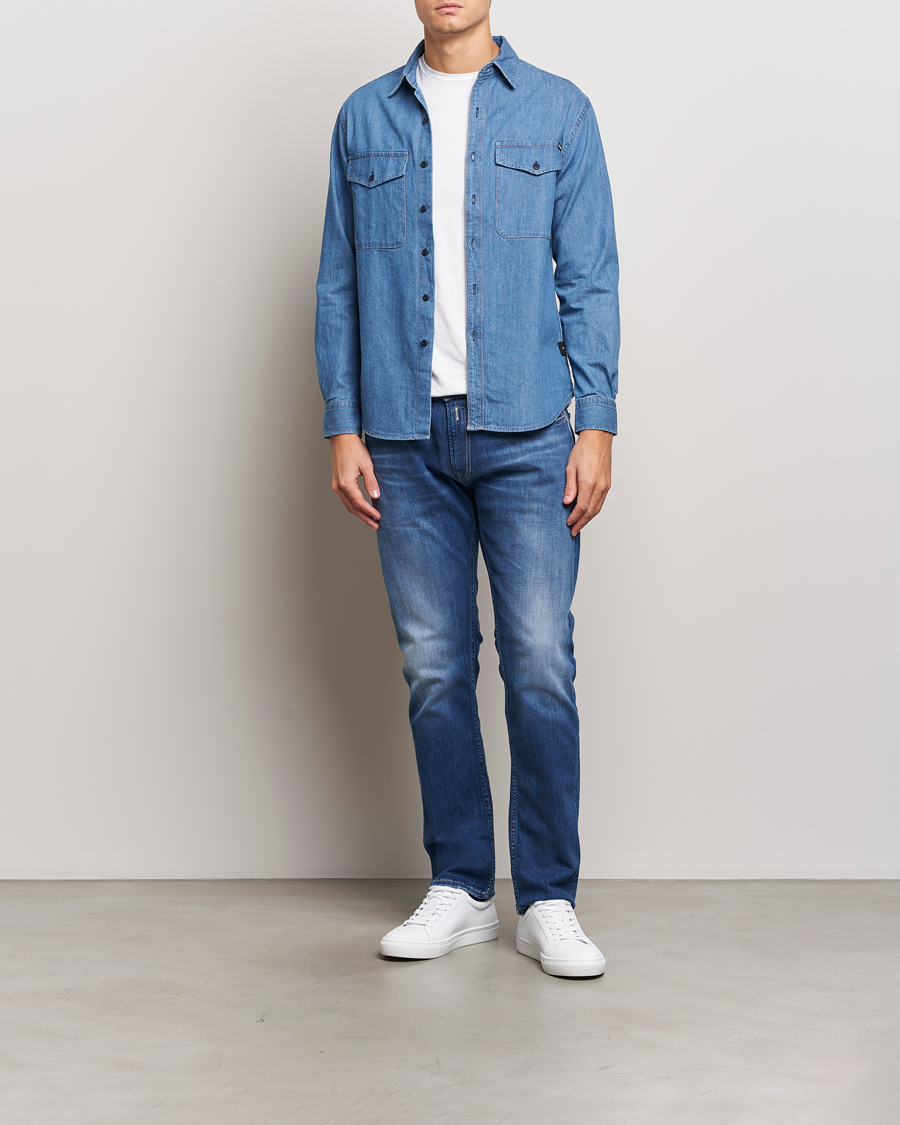 Heren | Overhemden | Replay | Denim Shirt Medium Blue