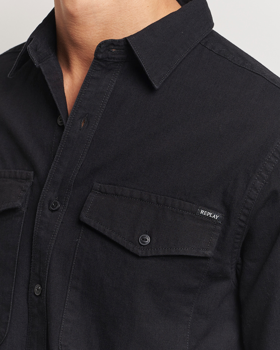 Heren | Overhemden | Replay | Denim Shirt Washed Black