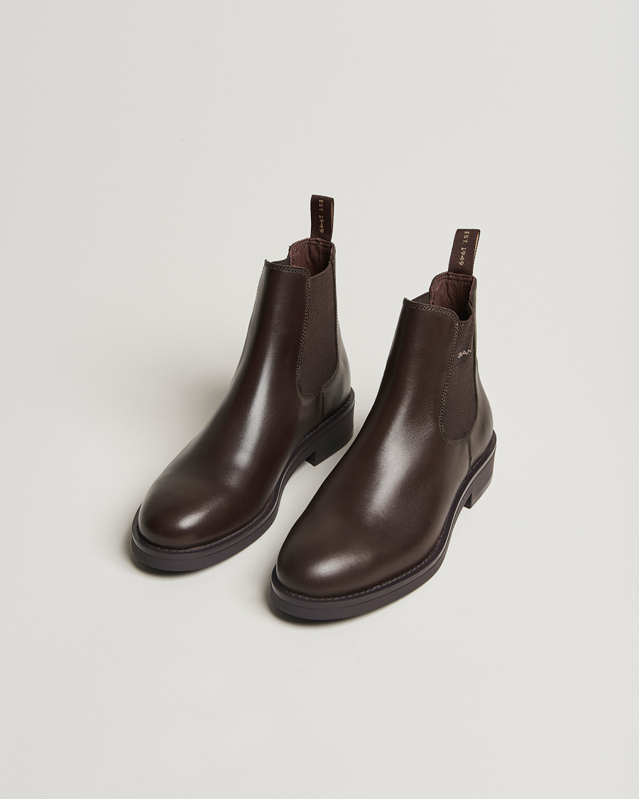 Heren | GANT Prepdale Leather Chelsea Boot Dark Brown | GANT | Prepdale Leather Chelsea Boot Dark Brown