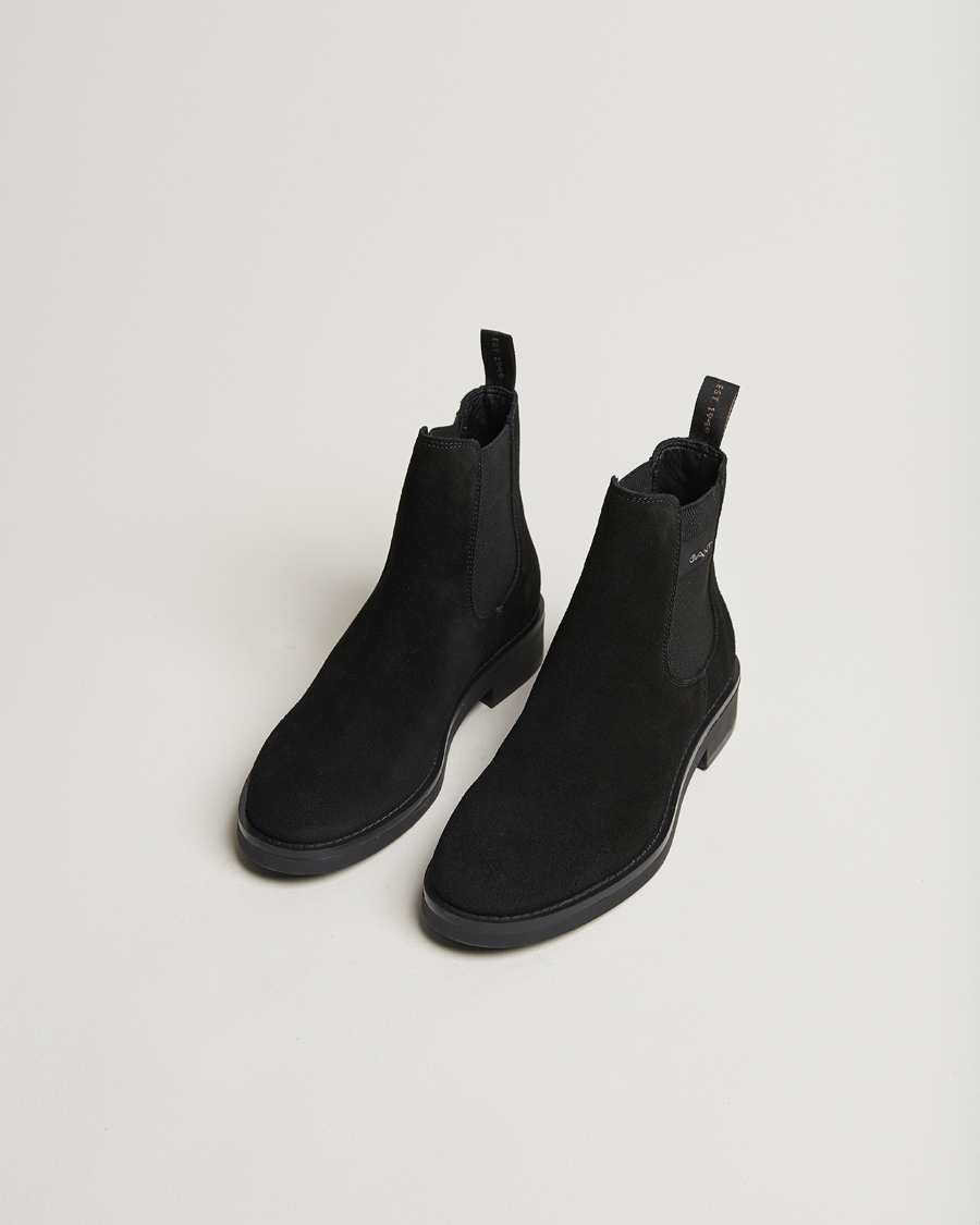 Heren | GANT Prepdale Suede Chelsea Boot Black | GANT | Prepdale Suede Chelsea Boot Black