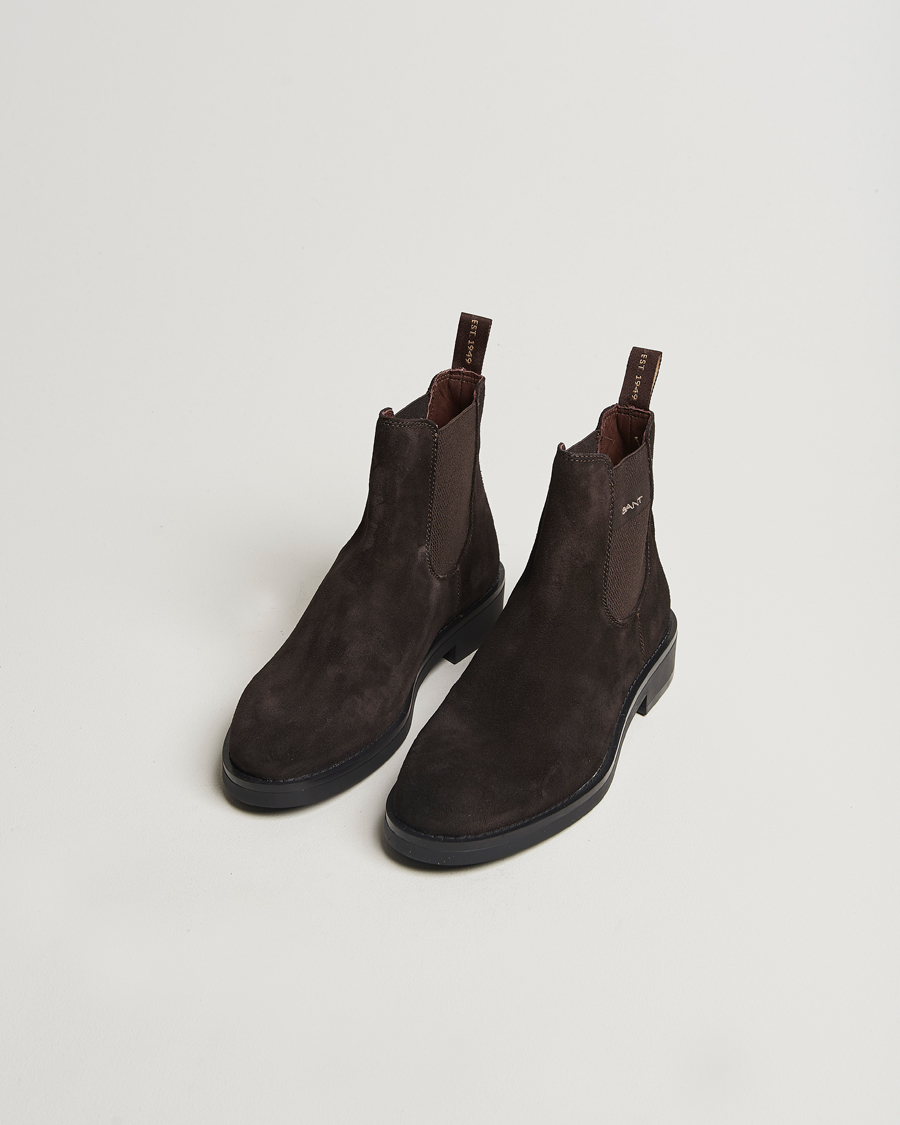 Heren | GANT Prepdale Suede Chelsea Boot Espresso Brown | GANT | Prepdale Suede Chelsea Boot Espresso Brown