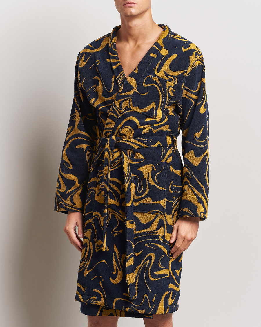 Heren | OAS Marble Robe Black/Yellow | OAS | Marble Robe Black/Yellow