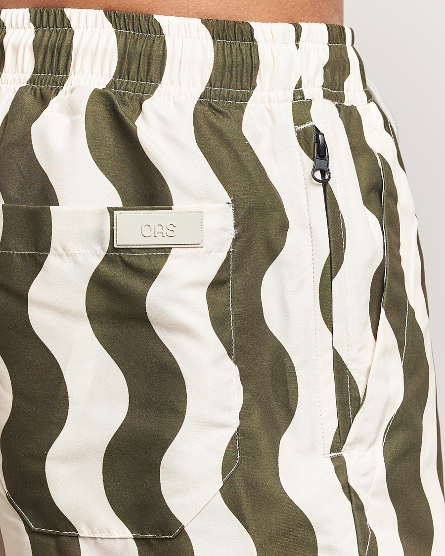 Heren | Zwembroek | OAS | Forest Waver Swim Shorts Green/White