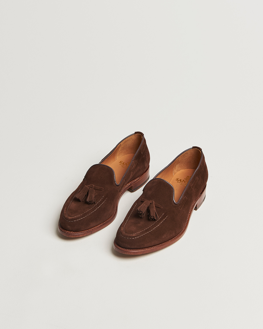 Heren | Sanders Finschley Suede Tassel Loafer Polo Snuff | Sanders | Finschley Suede Tassel Loafer Polo Snuff