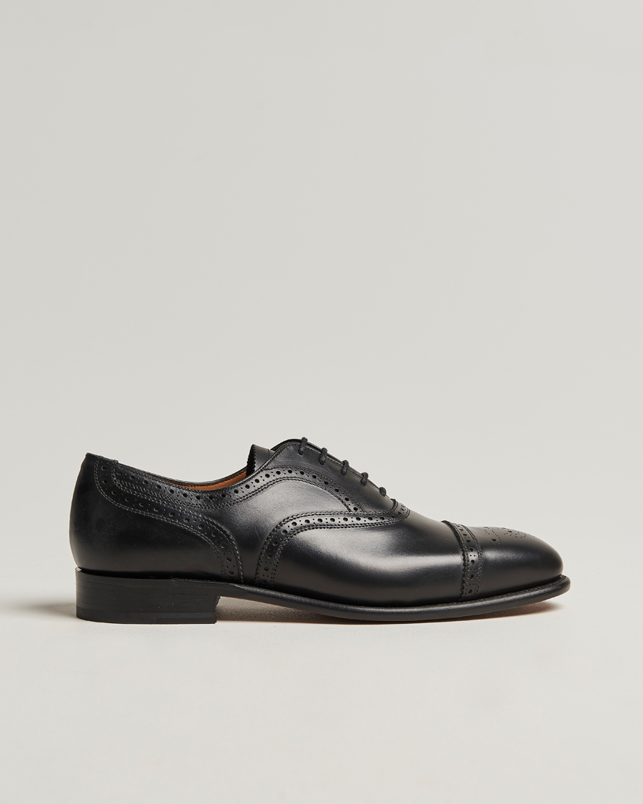 Heren | Sanders Moorgate Calf Semi Brogue Oxford Black | Sanders | Moorgate Calf Semi Brogue Oxford Black