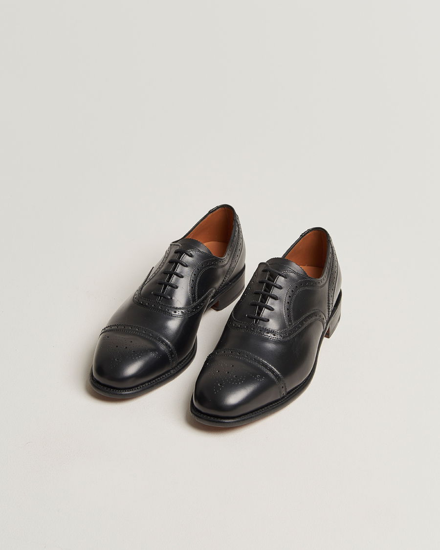 Heren | Sanders Moorgate Calf Semi Brogue Oxford Black | Sanders | Moorgate Calf Semi Brogue Oxford Black