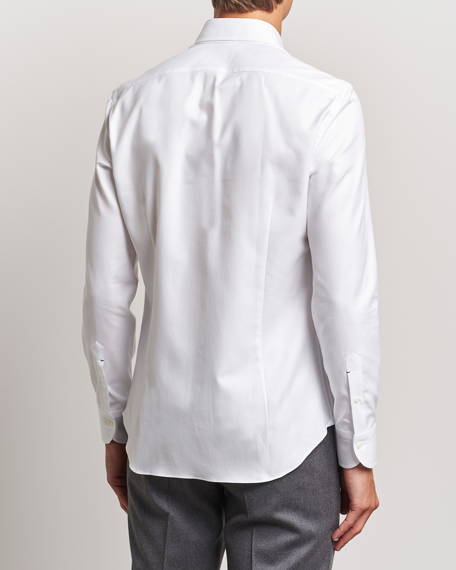 Heren | Overhemden | Mazzarelli | Soft Twill Button Down Shirt White