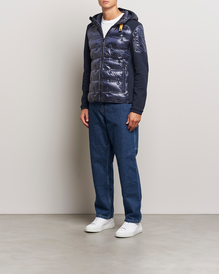Heren | Jassen | Parajumpers | Gyles Piquet Puffer Hybrid Jacket Blue Navy