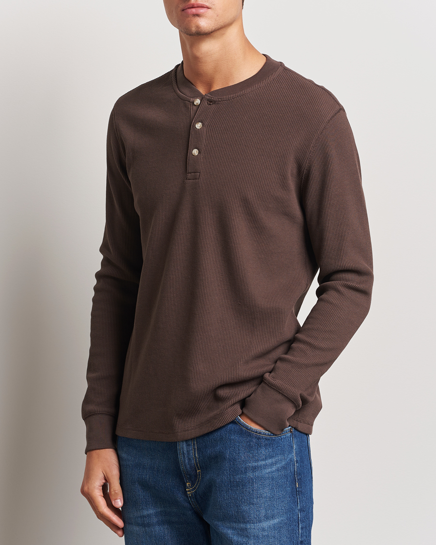 Heren | Truien | Levi's | Thermal Henley Chocolate Brown