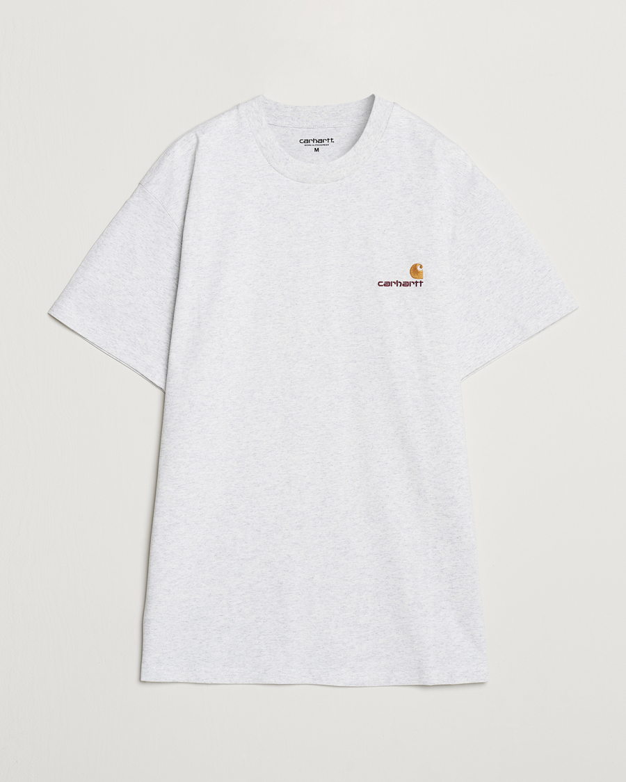 Heren | T-shirts | Carhartt WIP | American Script Short Sleeve T-Shirt Ash Heather