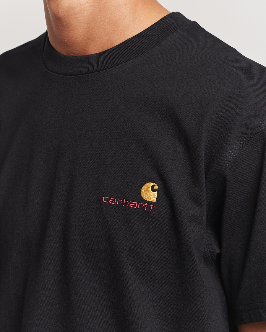Heren | T-shirts | Carhartt WIP | American Script Short Sleeve T-Shirt Black