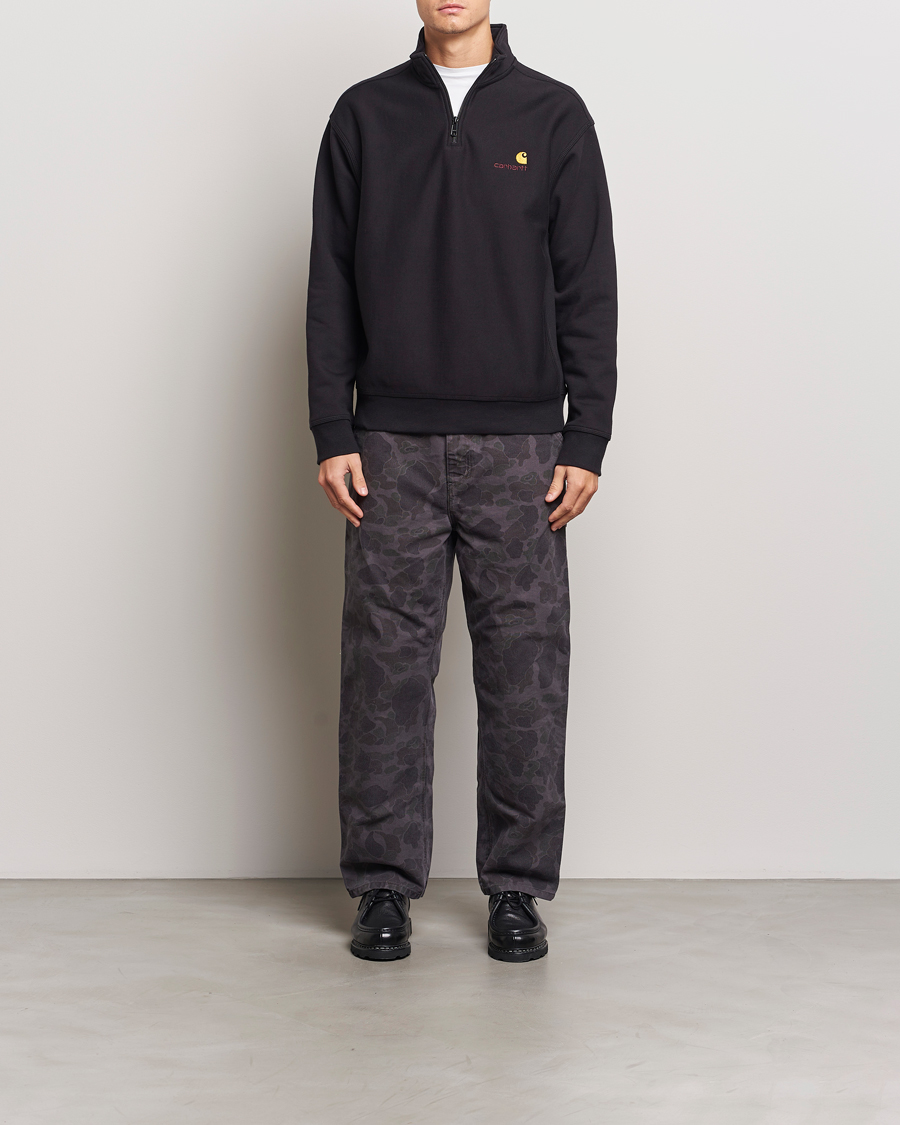 Heren | Truien | Carhartt WIP | American Script Half Zip Sweatshirt Black