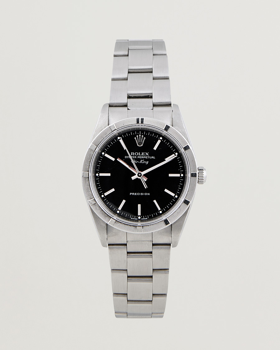 Heren | Rolex Pre-Owned Air King 14010M Oyster Perpetual  Steel Black | Rolex Pre-Owned | Air King 14010M Oyster Perpetual  Steel Black