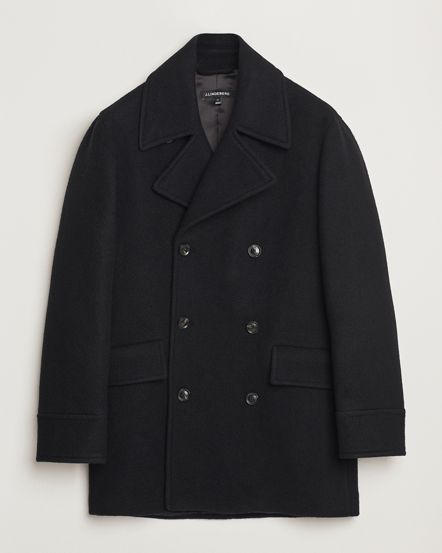 Heren | Jassen | J.Lindeberg | Arno Double Breasted Coat Black
