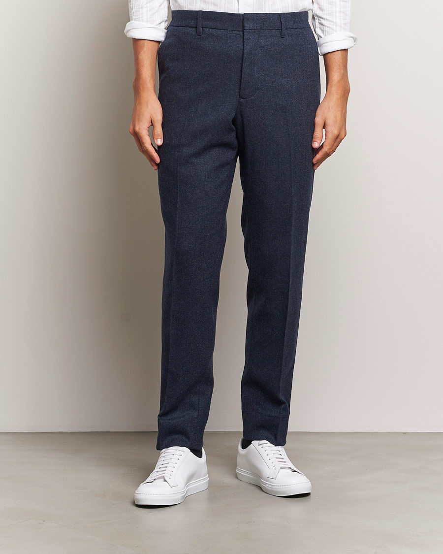 Heren | Broeken | J.Lindeberg | Soren Twill Cash Flannel Pants Navy