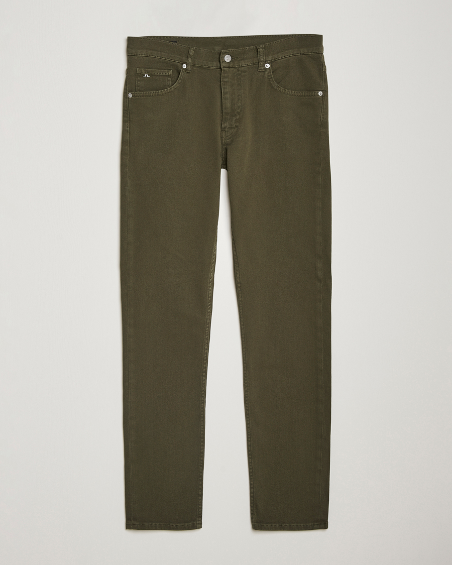 Heren | Broeken | J.Lindeberg | Jay Solid Twill Stretch Jeans Forest Green
