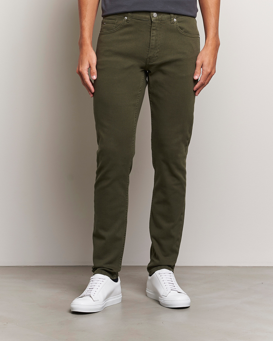 Heren | Broeken | J.Lindeberg | Jay Solid Twill Stretch Jeans Forest Green