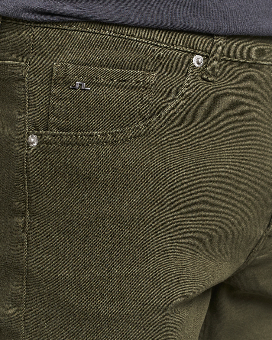 Heren | Broeken | J.Lindeberg | Jay Solid Twill Stretch Jeans Forest Green