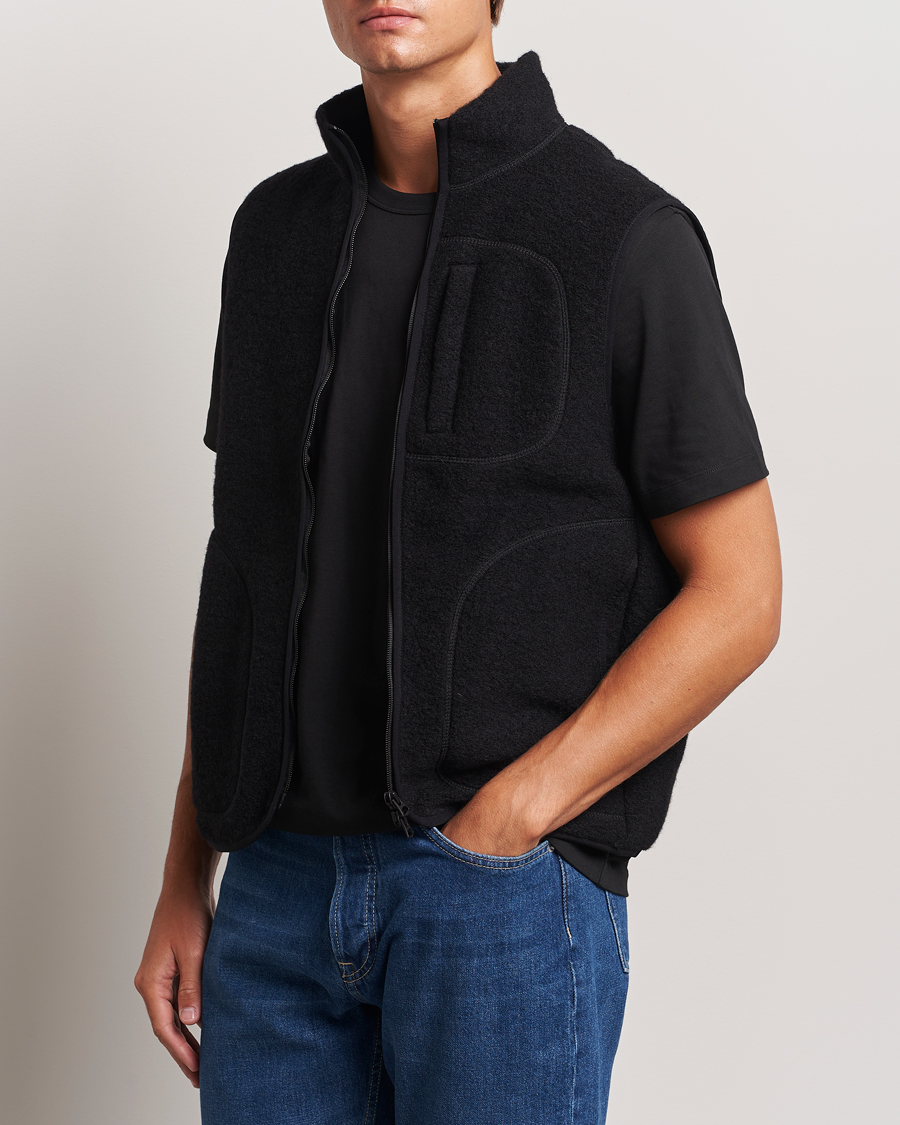 Heren | J.Lindeberg Duncan Wool Fleece Vest Black | J.Lindeberg | Duncan Wool Fleece Vest Black