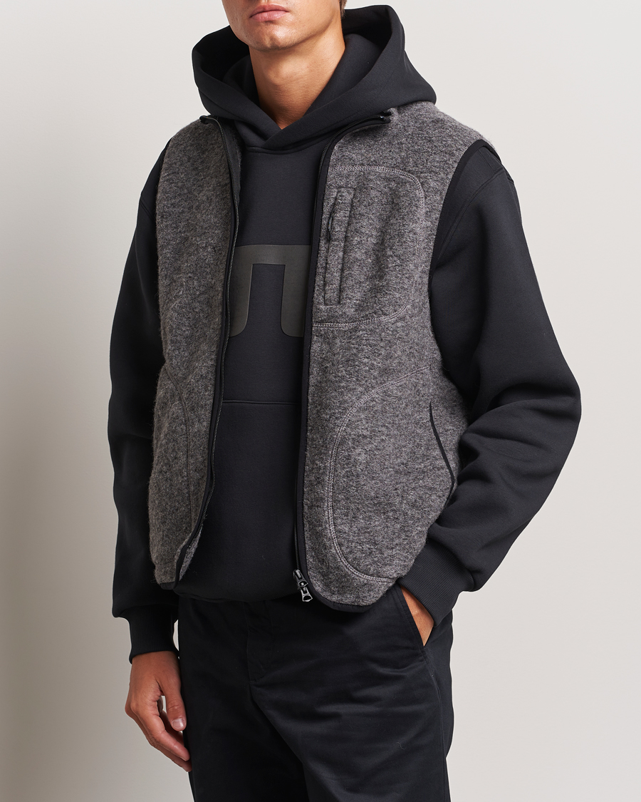 Heren | Gilets | J.Lindeberg | Duncan Wool Fleece Vest Light Grey Melange