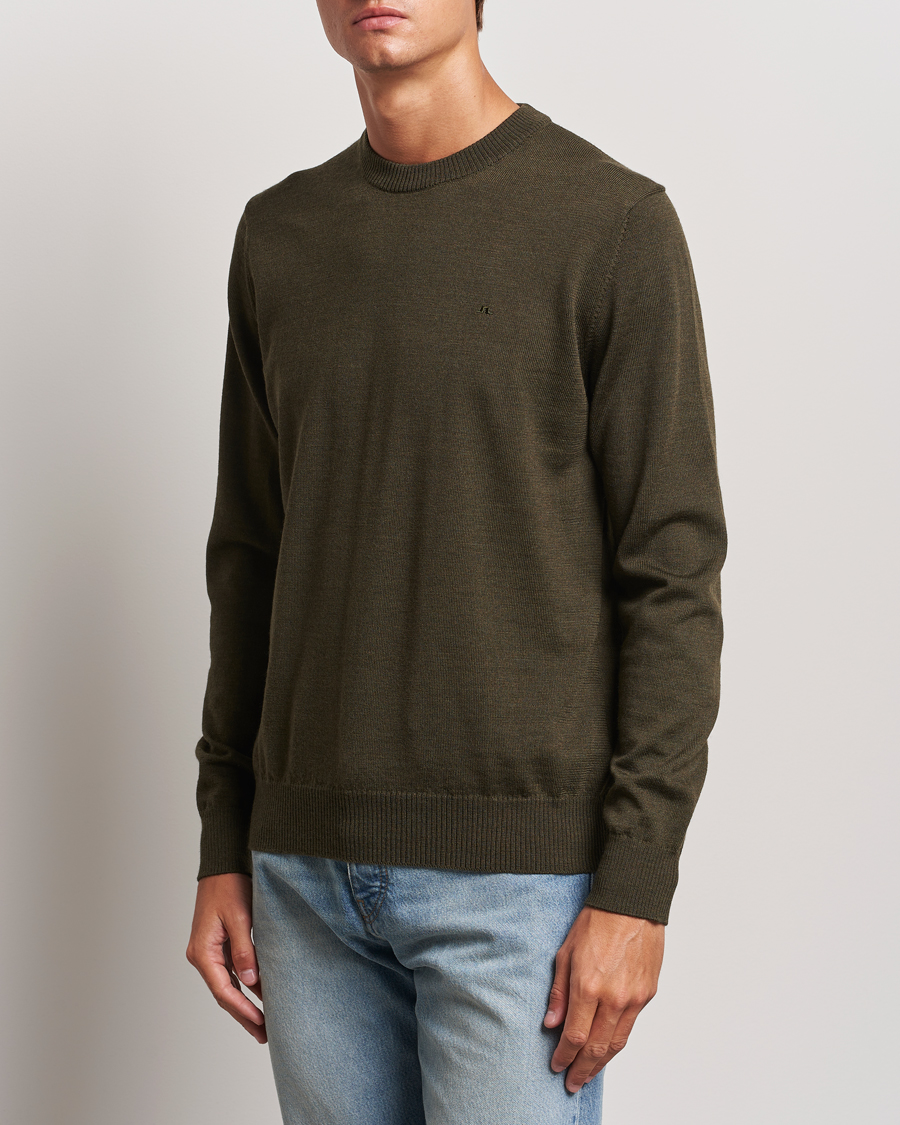 Heren | Truien | J.Lindeberg | Keane Merino Crew Neck Sweater Forest Green