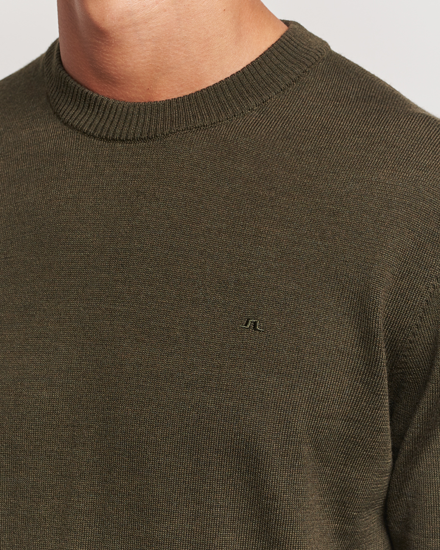 Heren | Truien | J.Lindeberg | Keane Merino Crew Neck Sweater Forest Green