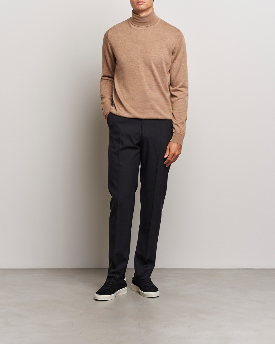Heren | Truien | J.Lindeberg | Kaden Merino Turtleneck Tiger Brown