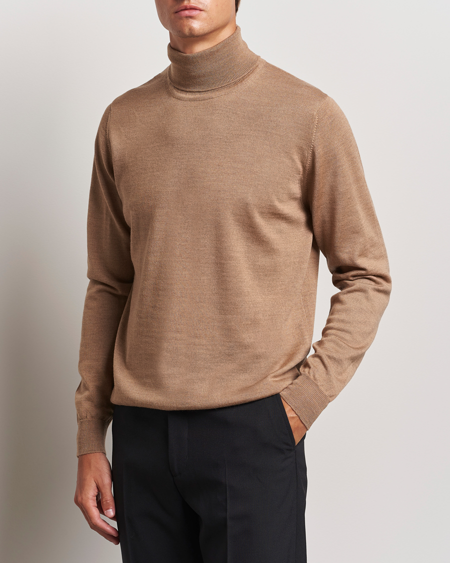 Heren | Truien | J.Lindeberg | Kaden Merino Turtleneck Tiger Brown