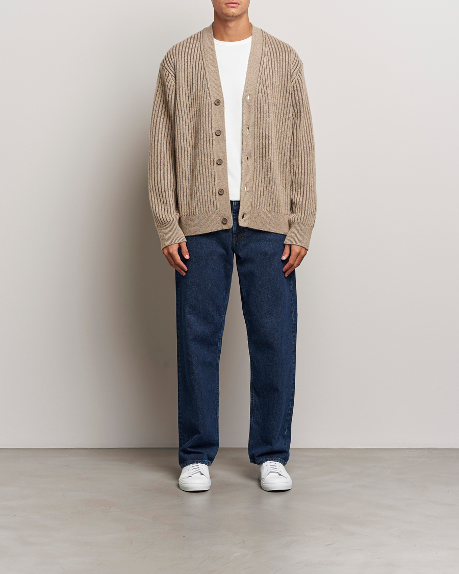 Heren | Truien | J.Lindeberg | Twin Plated Knit Cardigan Tiger Brown