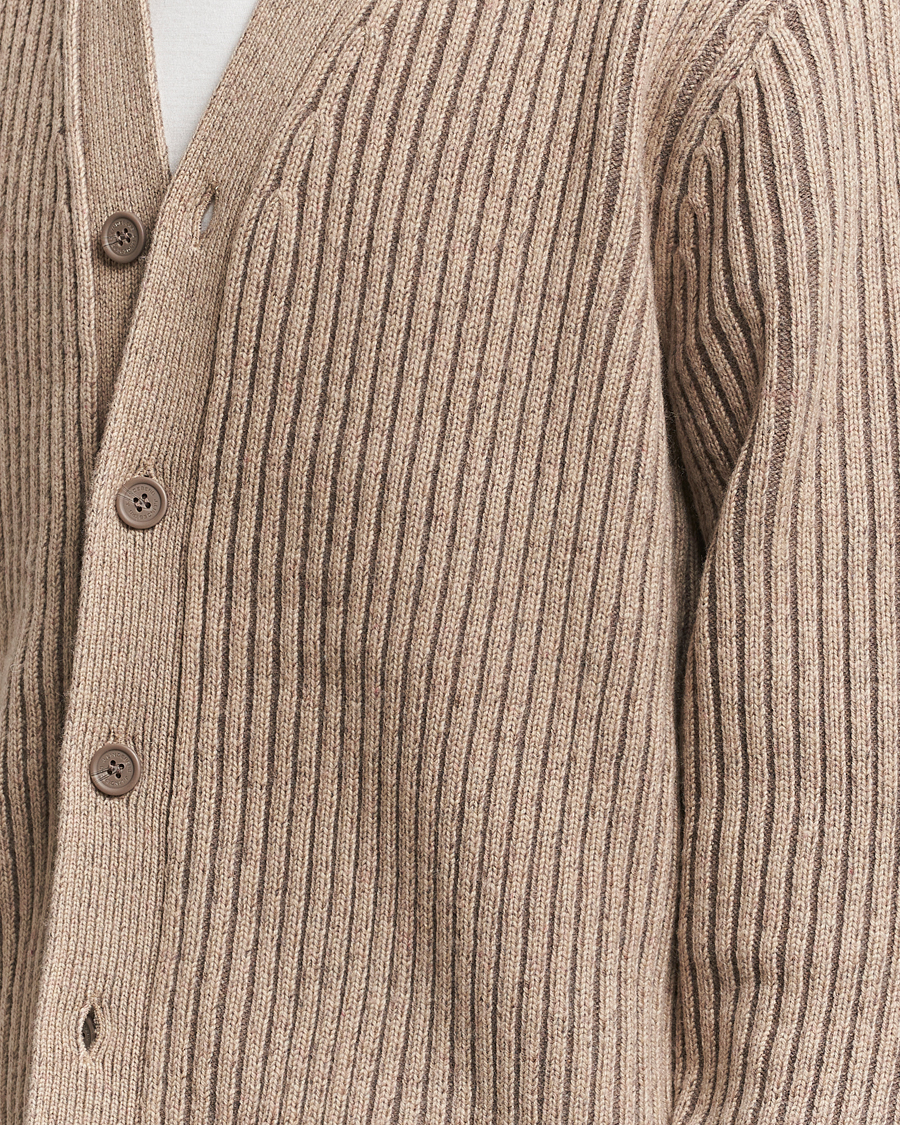 Heren | Truien | J.Lindeberg | Twin Plated Knit Cardigan Tiger Brown