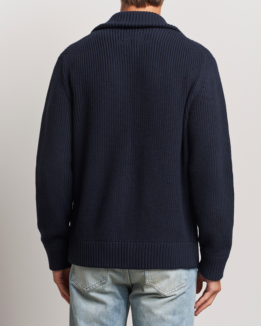 Heren | Truien | J.Lindeberg | Skyler Wool Blend Zip Cardigan Navy