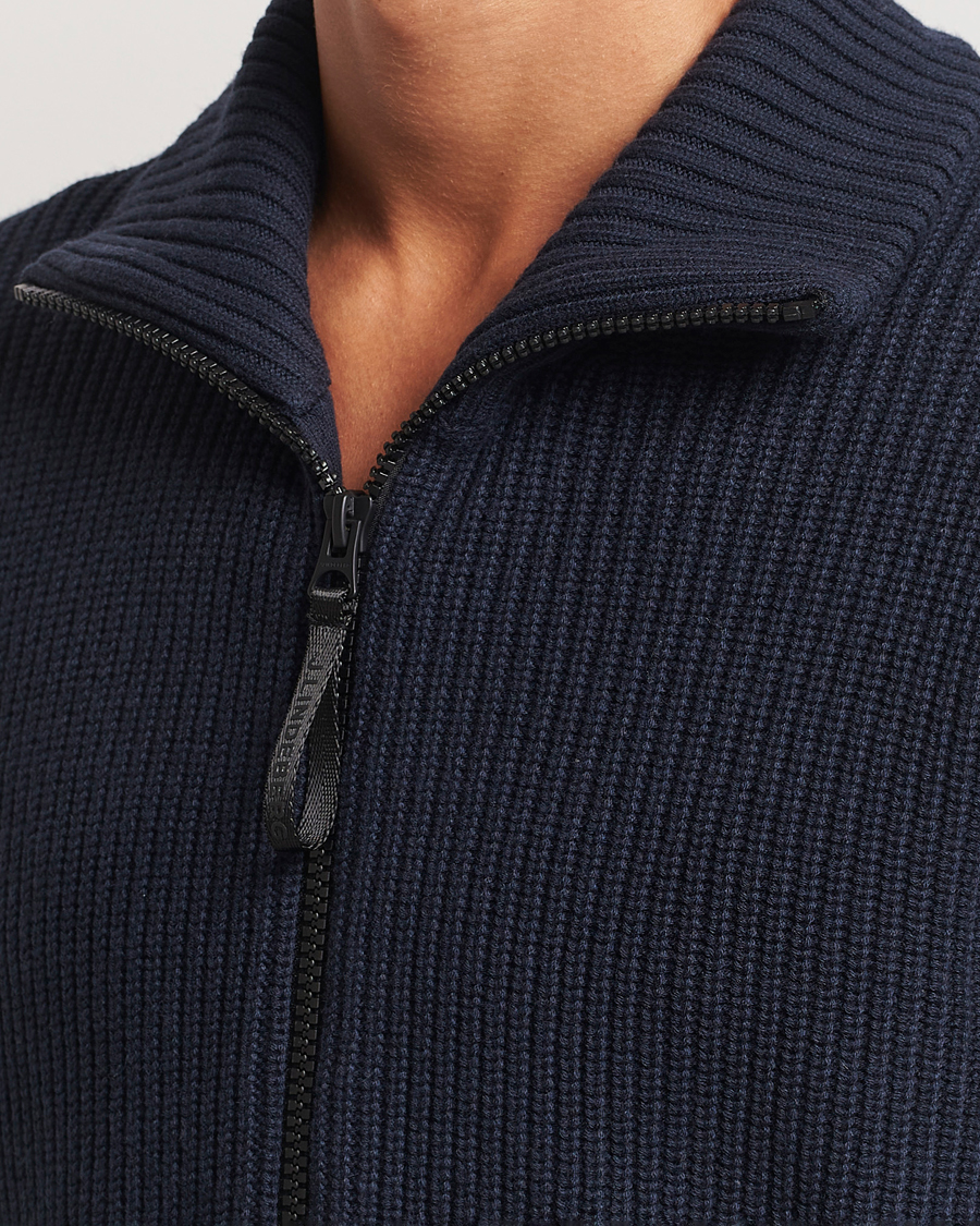 Heren | Truien | J.Lindeberg | Skyler Wool Blend Zip Cardigan Navy