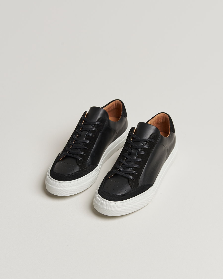 Heren | J.Lindeberg Art Signature Leather Sneaker Black | J.Lindeberg | Art Signature Leather Sneaker Black