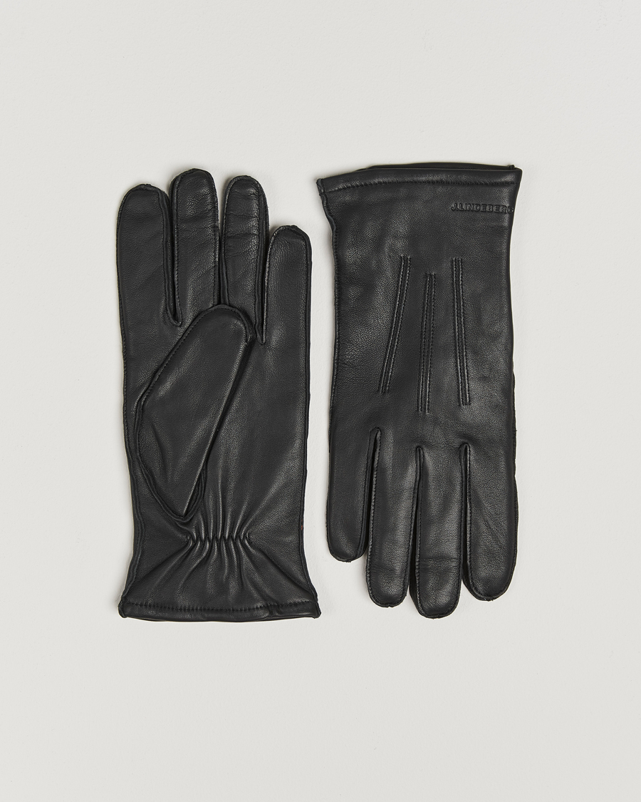 Heren | J.Lindeberg Milo Leather Glove Black | J.Lindeberg | Milo Leather Glove Black