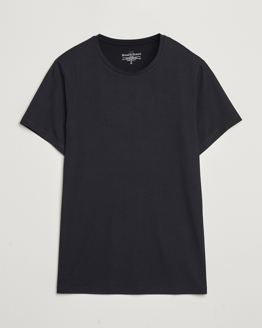 Heren | T-shirts | Bread & Boxers | Tencel Crew Neck T-Shirt Black
