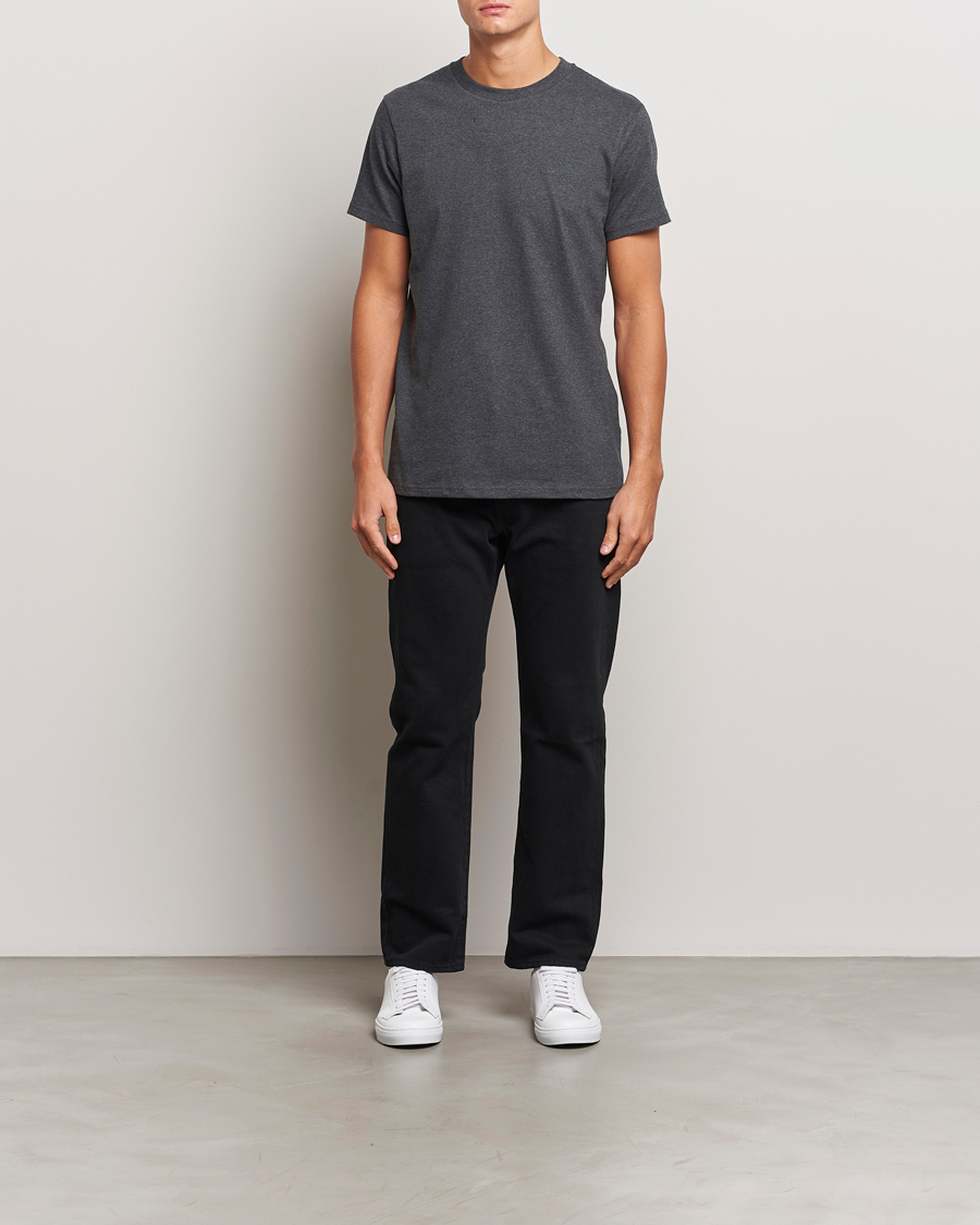 Heren | T-shirts | Bread & Boxers | Heavy Cotton Crew Neck T-Shirt Dark Grey Melange