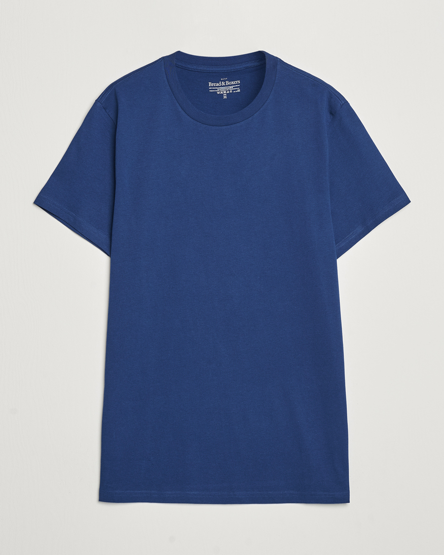 Heren | T-shirts | Bread & Boxers | Heavy Cotton Crew Neck T-Shirt Ink Blue