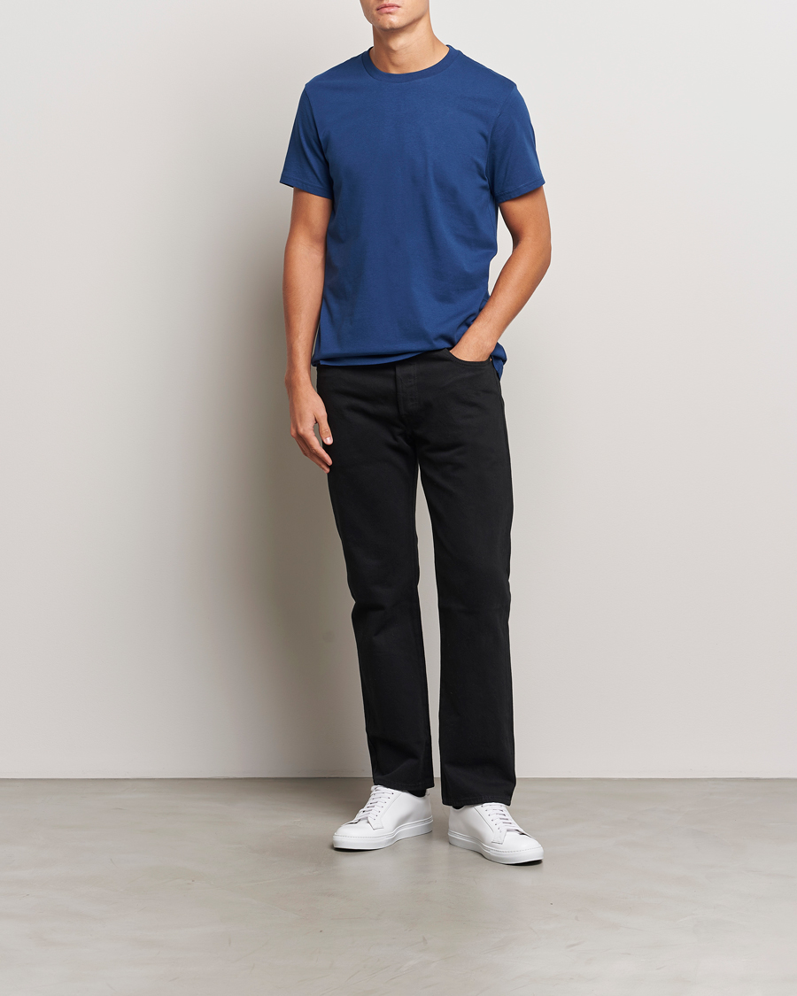 Heren | T-shirts | Bread & Boxers | Heavy Cotton Crew Neck T-Shirt Ink Blue