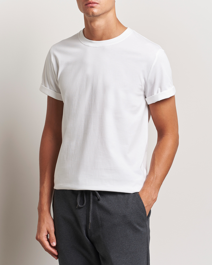 Heren | T-shirts | Bread & Boxers | Roll-Up Crew Neck T-Shirt White