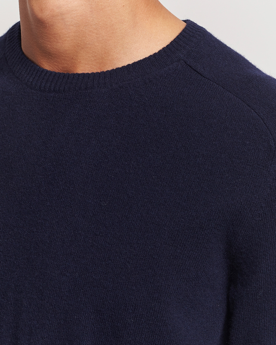Heren | Truien | KnowledgeCotton Apparel | Lambswool Roundneck Navy