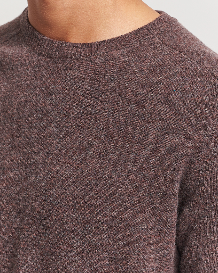 Heren | Truien | KnowledgeCotton Apparel | Lambswool Roundneck Brown