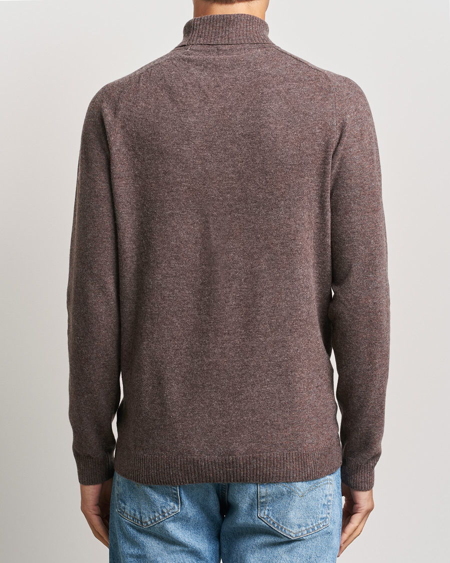 Heren | Truien | KnowledgeCotton Apparel | Lambswool Rollneck Brown