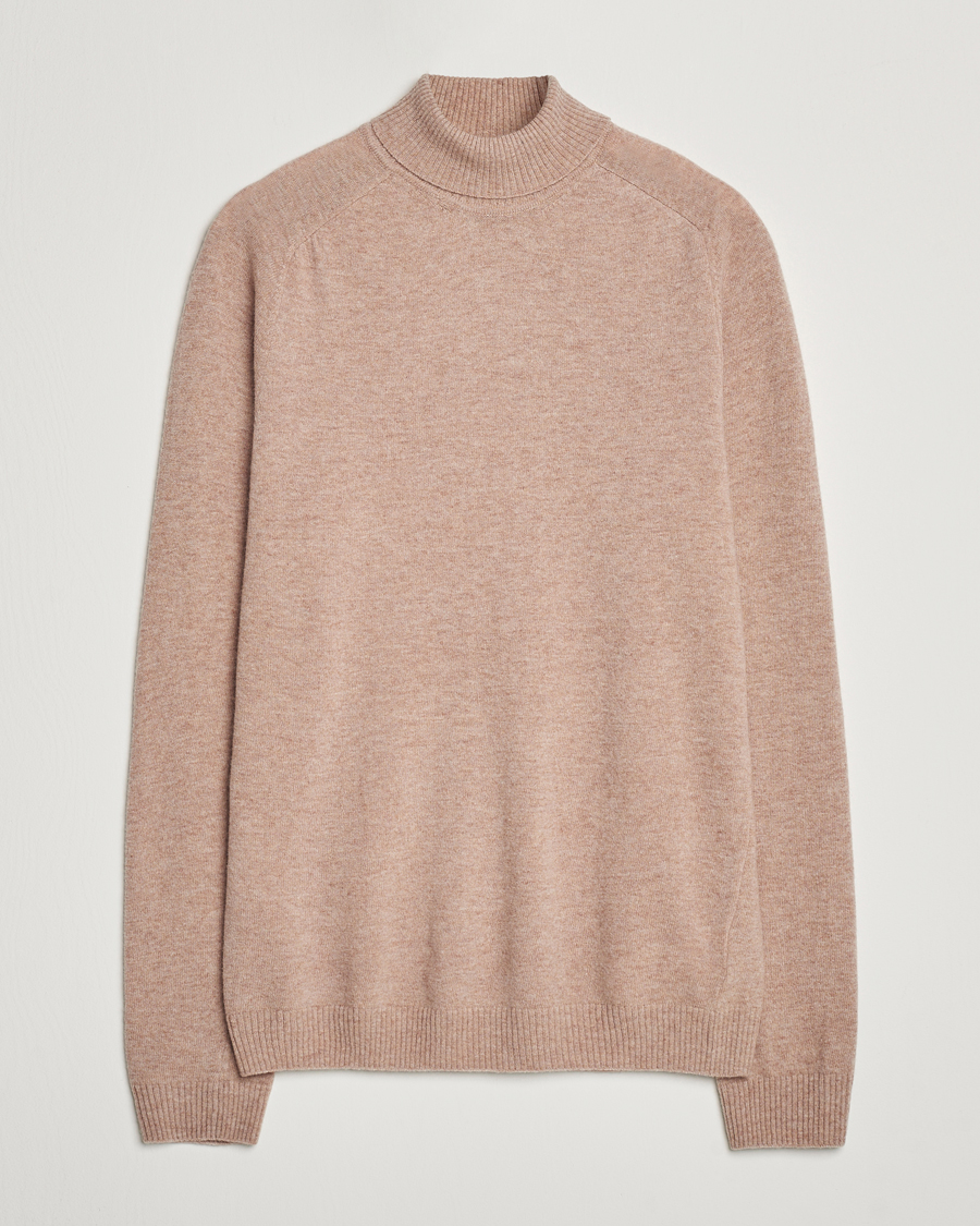 Heren | Truien | KnowledgeCotton Apparel | Lambswool Rollneck Beige