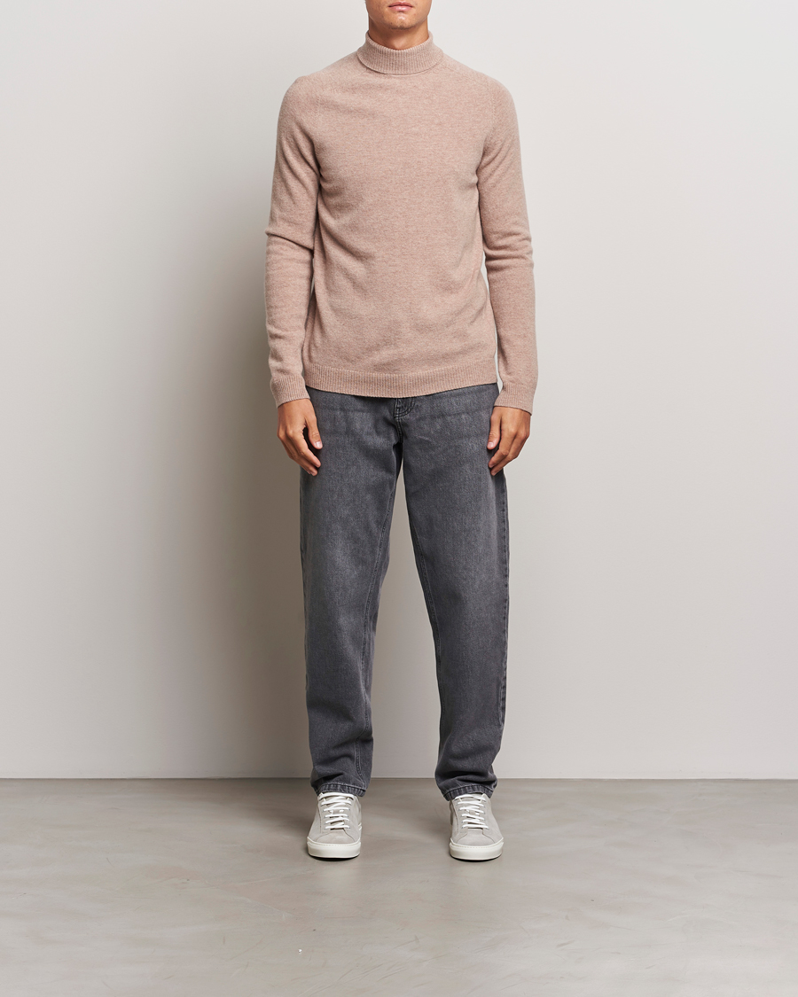 Heren | Truien | KnowledgeCotton Apparel | Lambswool Rollneck Beige