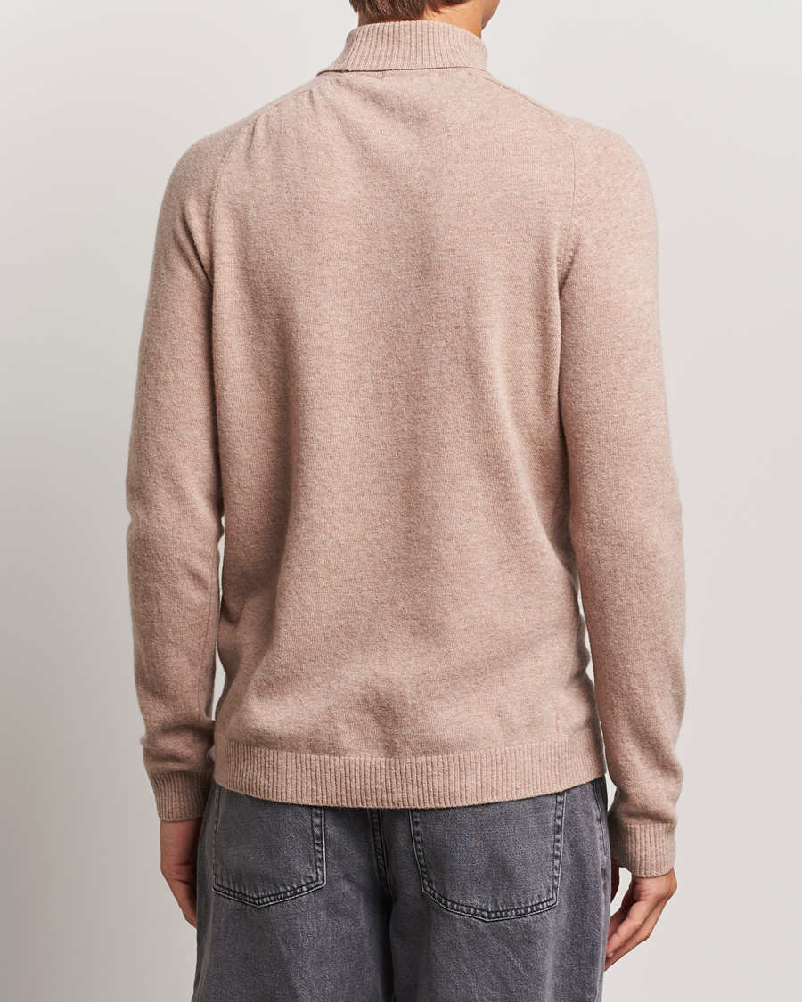 Heren | Truien | KnowledgeCotton Apparel | Lambswool Rollneck Beige