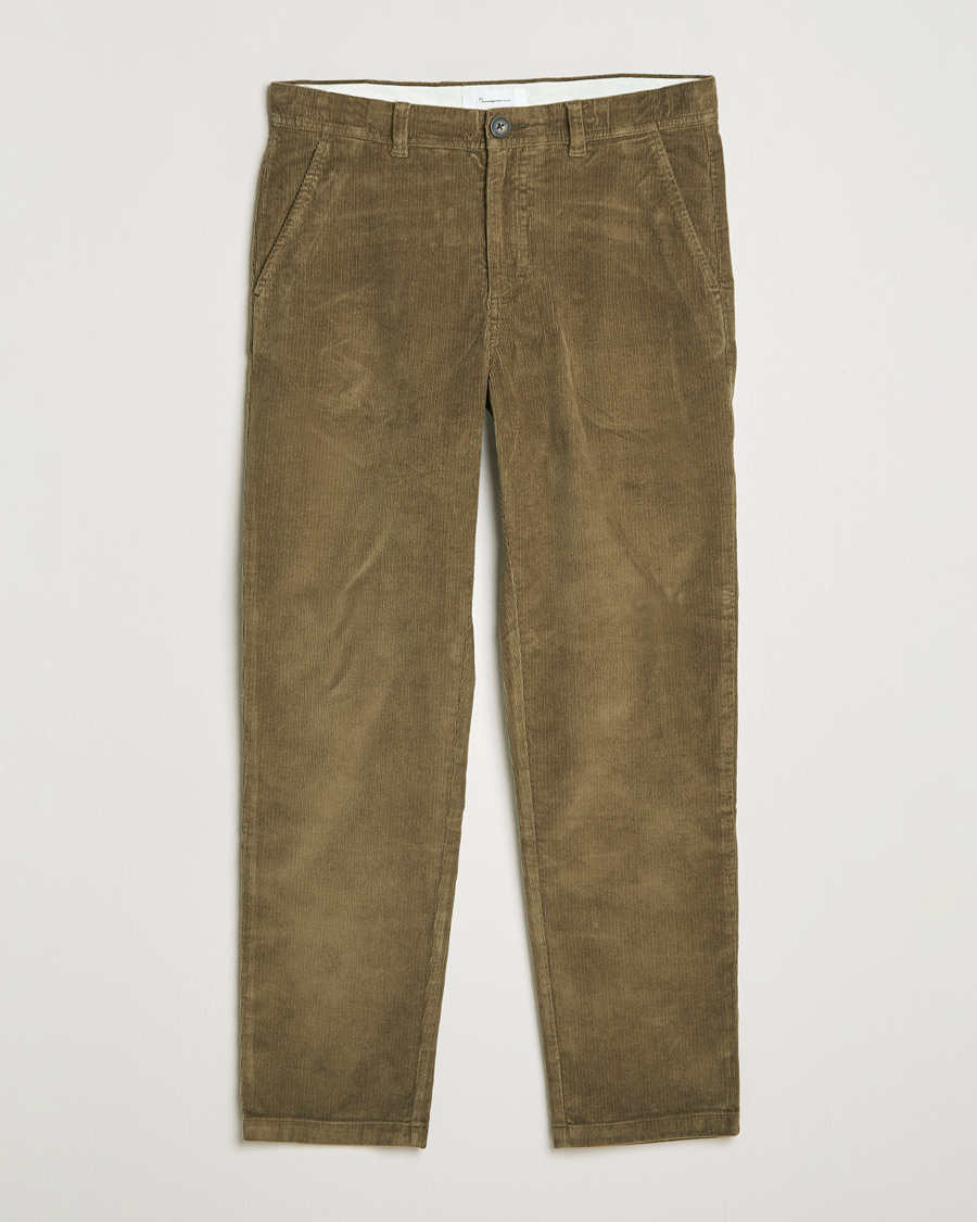 Heren | Broeken | KnowledgeCotton Apparel | Chuck Regular Cord Trousers Olive